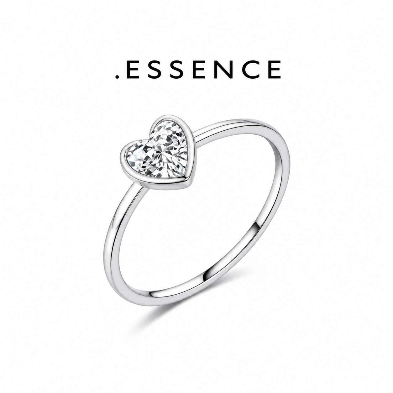 .ESSENCE Heart Cut Silver Ring