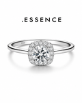 .ESSENCE Cushion Halo Silver Ring