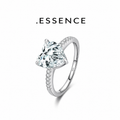 .ESSENCE Heart Crystal Silver Ring