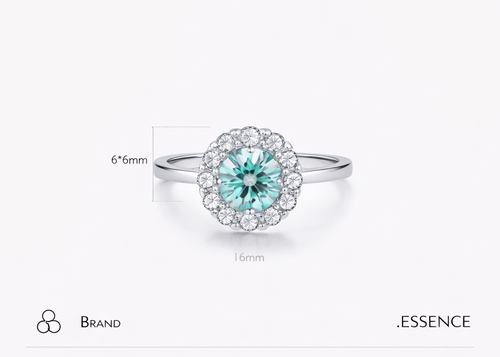 .ESSENCE Aqua Halo Silver Ring