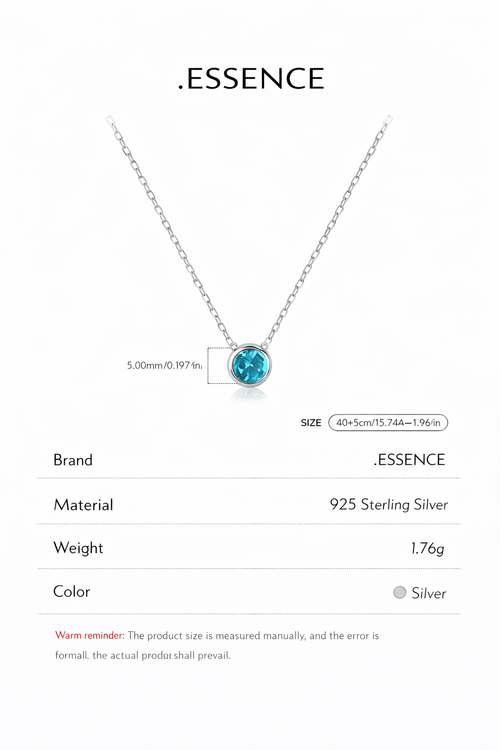 .ESSENCE Blue Crystal Pendant Necklace