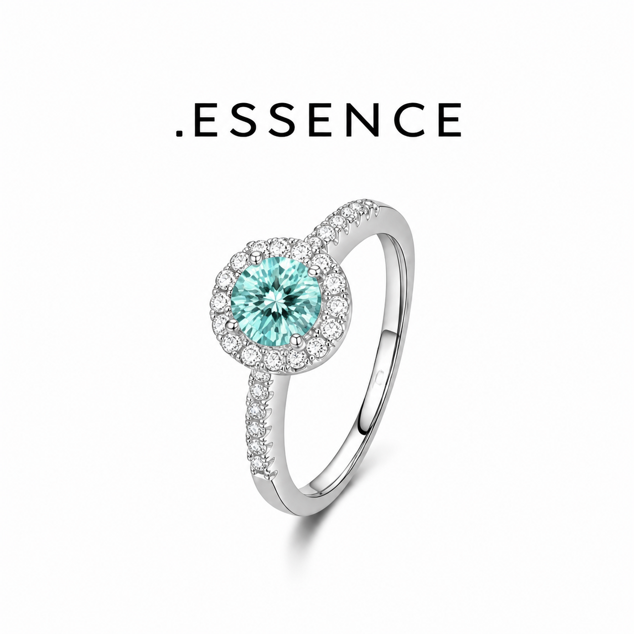 .ESSENCE Aqua Halo Silver Ring