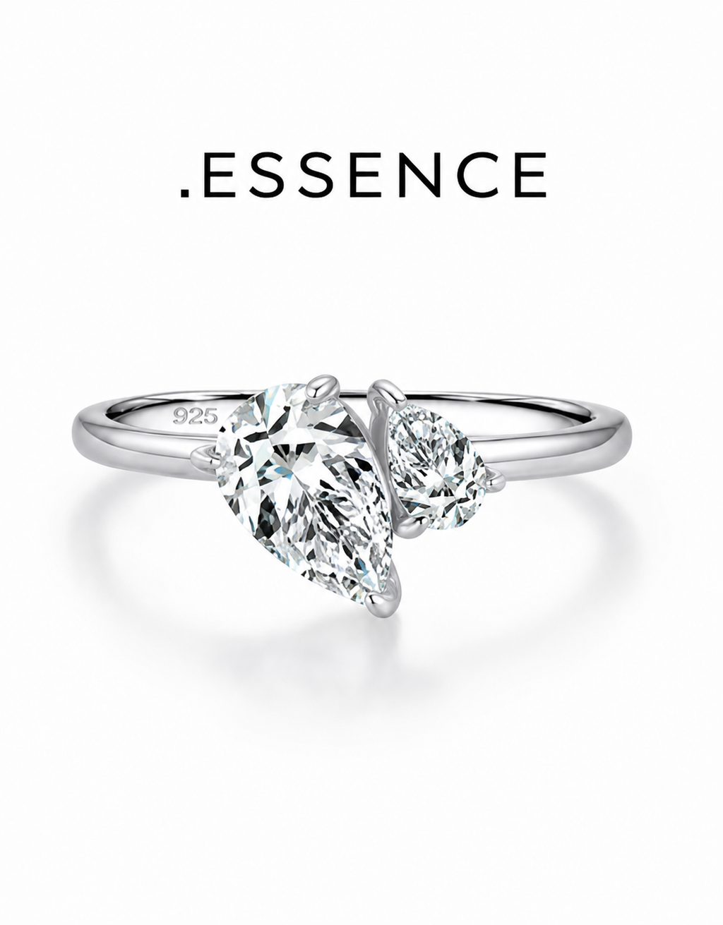 .ESSENCE Dual Stone Silver Ring