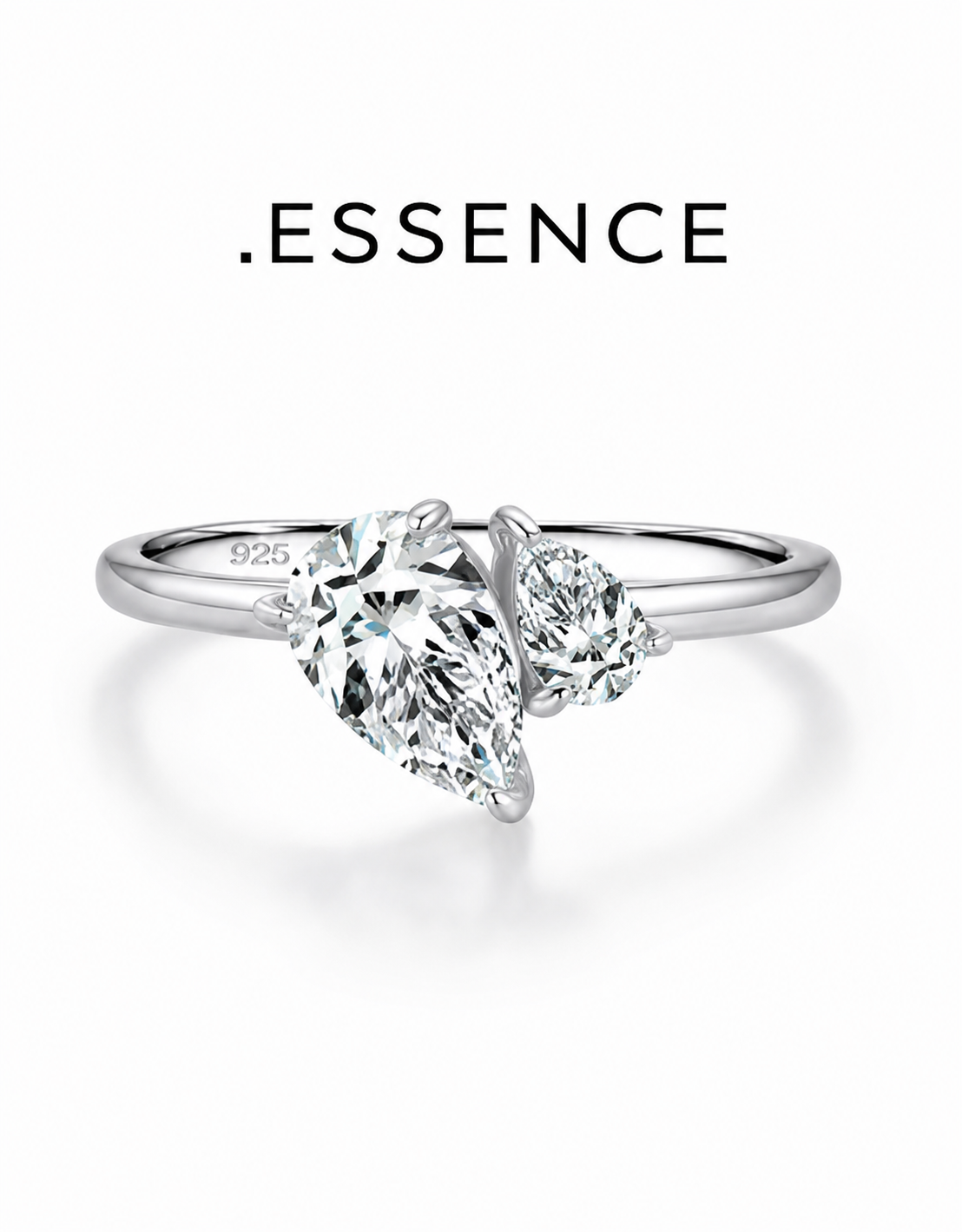 .ESSENCE Dual Stone Silver Ring